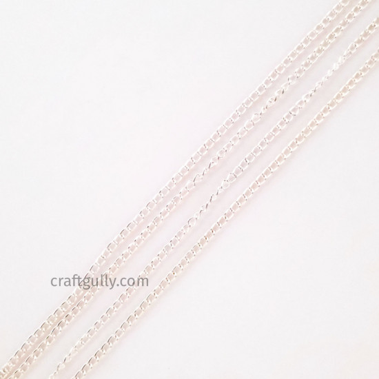 Chains Oval Flat 3.5mm - Silver Finish - 36 Inches