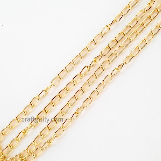 Chains Oval 7mm - Golden Finish - 36 Inches