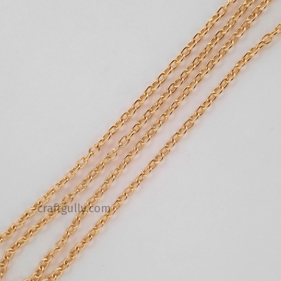 Chains Oval 4mm - Rose Gold Finish - 34 Inches