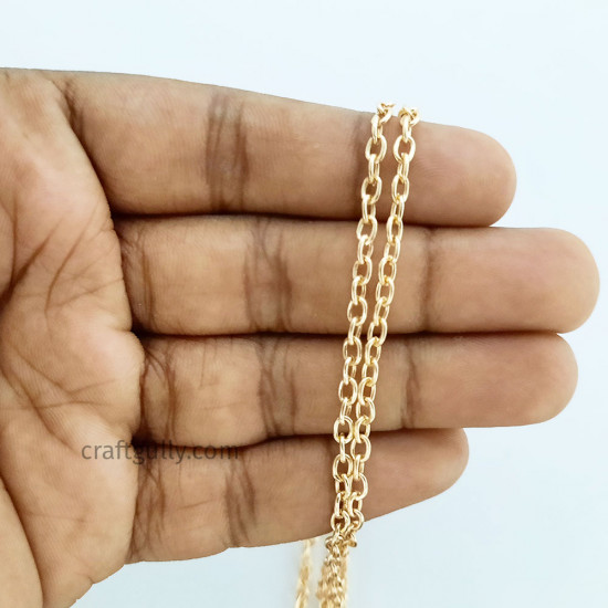 Chains Oval 4mm - Rose Gold Finish - 34 Inches