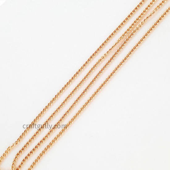 Chains Oval Flat 3x2mm - Rose Gold Finish - 30 Inches