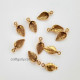 Metal Charms 20mm Folded Leaf - Antique Golden - 10 Charms