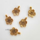 Metal Charms 21mm Flower #20 - Antique Golden - 5 Charms