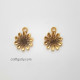 Metal Charms 23mm Flower #21 - Antique Golden - 10 Charms