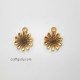 Metal Charms 23mm Flower #21 - Antique Golden - 10 Charms