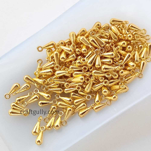 Acrylic Charms 9mm Drop - Golden Finish - 10 gms