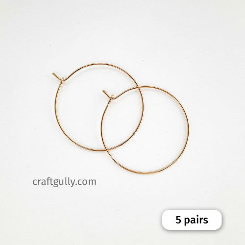 Earring Hoops 25mm - Bronze Finish - 5 Pairs