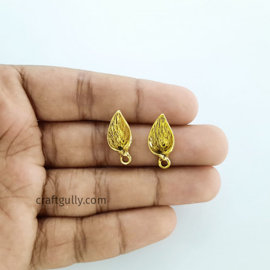 Earring Studs Design #23 - Antique Golden - 3 Pairs