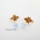 Earring Studs Design #25 - Antique Golden - 5 Pairs