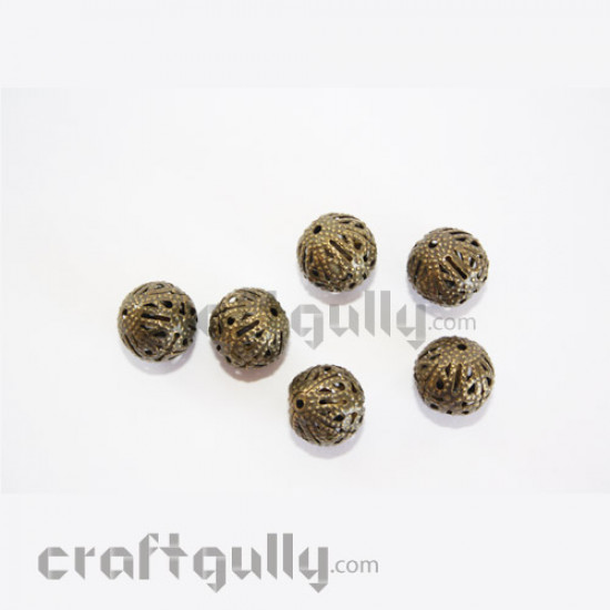 Metal Beads 12mm - Bronze Finish - Pack of 6