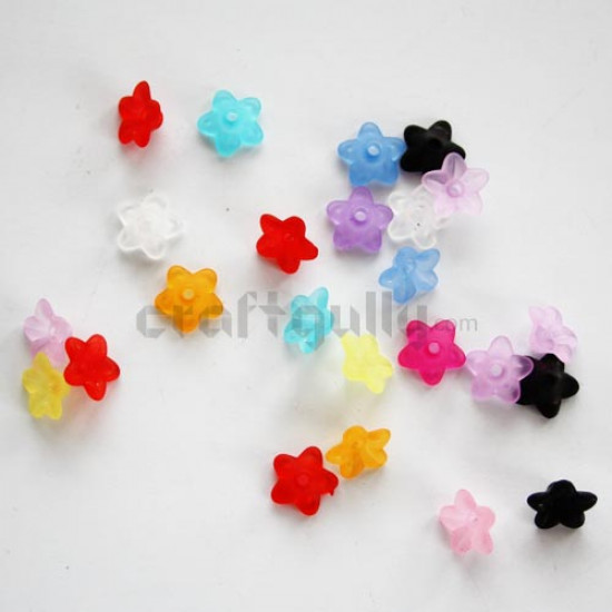 Acrylic Frosted Flowers - Small Assorted - Pack of 24