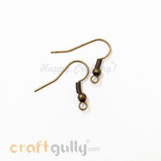 Earring Hooks - Bronze Dual Finish - 6 Pairs