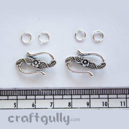 Clasps - S Shaped With Rings - 1 Pair