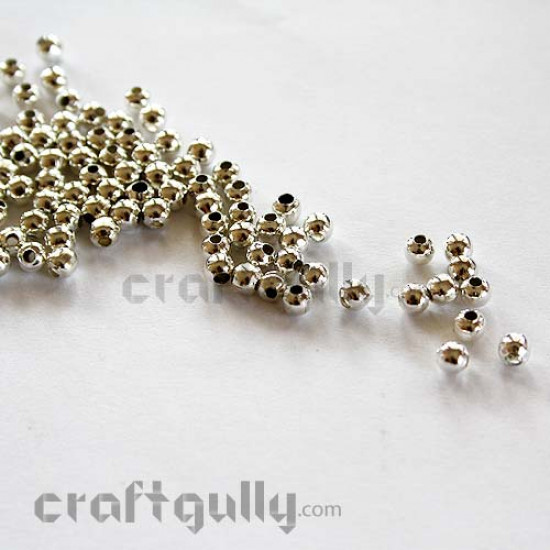 Seed Beads 4mm - Metal - Silvery - 50 beads