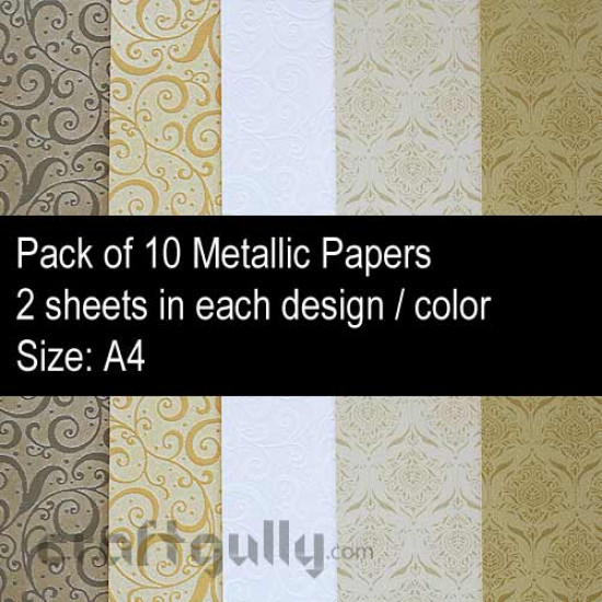 Metallic Paper A4 - Pattern #3 - Pack of 10