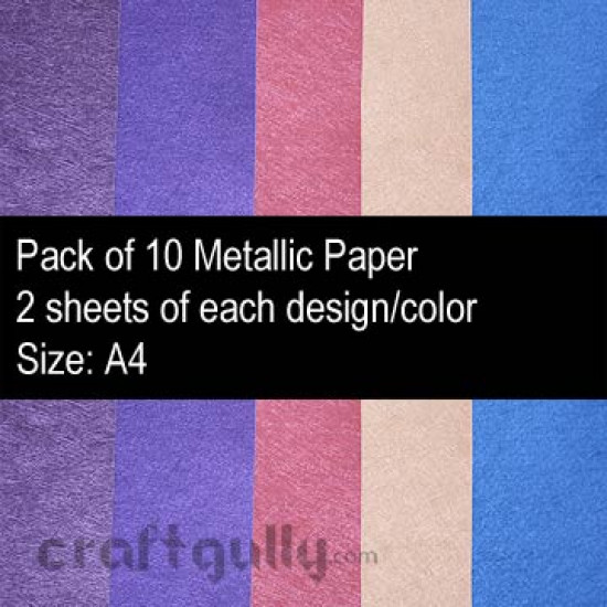 Metallic Paper A4 - Pattern #9 - Pack of 10