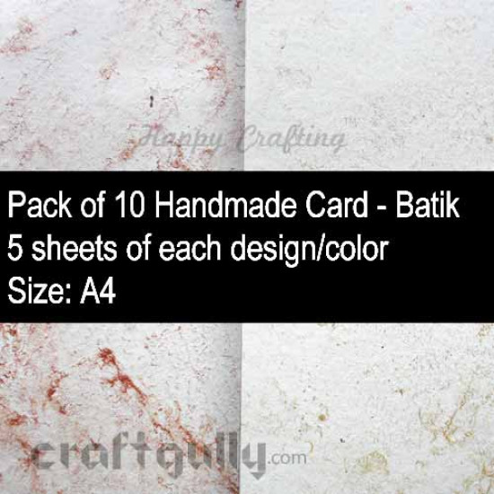 Handmade Card Stock A4 - Metallic Batik - Pack of 10