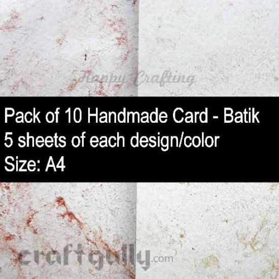 Handmade Card Stock A4 - Metallic Batik - Pack of 10
