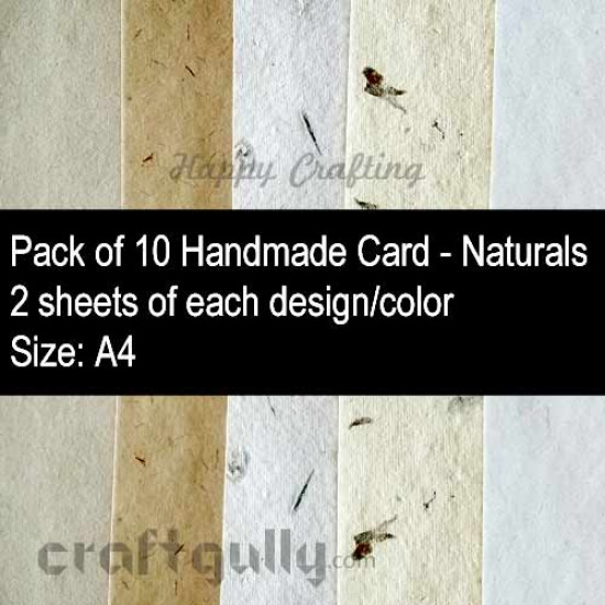 Handmade Card Stock A4 - Naturals - Pack of 10