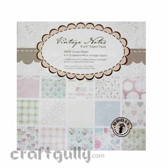 Pattern Paper 6x6 - Vintage Notes - Pack of 32