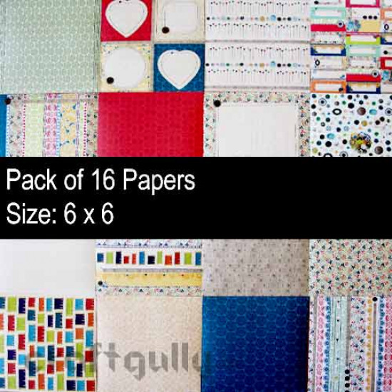 Pattern Paper 6x6 - Scrap Away - Pack of 16