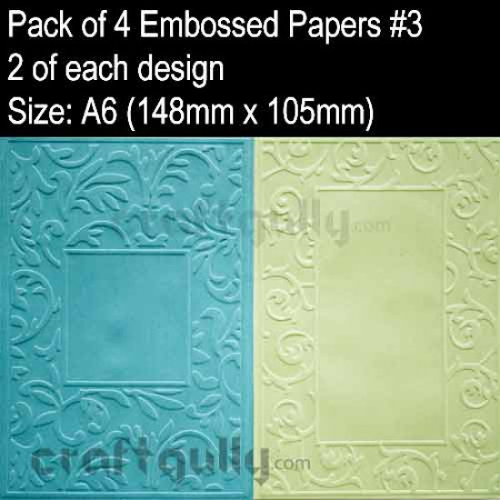 Embossed Papers A6 - #3 - Pack of 8