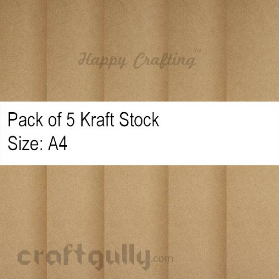 CardStock A4 - Brown Kraft 400gsm - Pack of 5