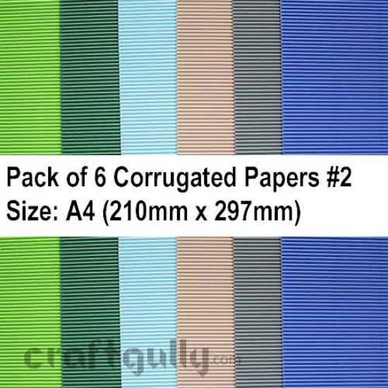 Corrugated Paper A4 - Assorted #2 - Pack of 6