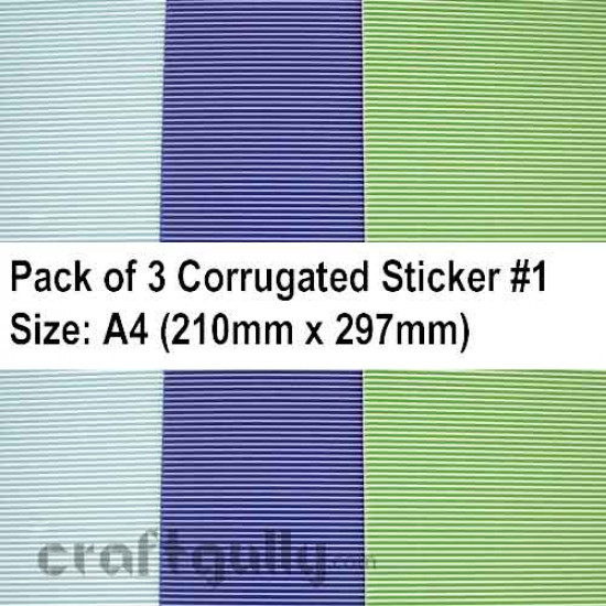 Corrugated Paper A4 - Peel & Stick Assorted #1 - Pack of 3