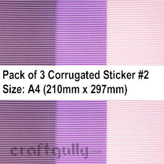 Corrugated Paper A4 - Peel & Stick Assorted #2 - Pack of 3