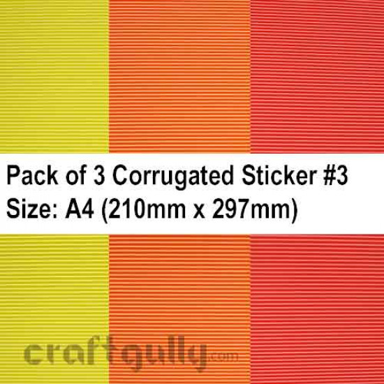 Corrugated Paper A4 - Peel & Stick Assorted #3 - Pack of 3