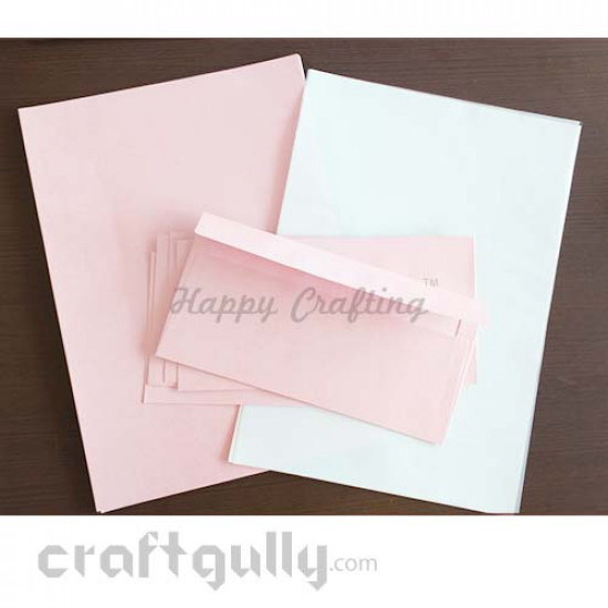 Invitation Kits - Card Stock A4 Metallic - Baby Pink