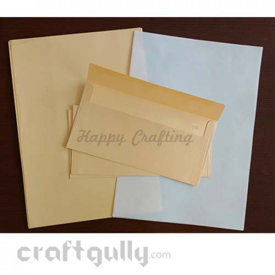 Invitation Kits - Card Stock A4 Metallic - Cream