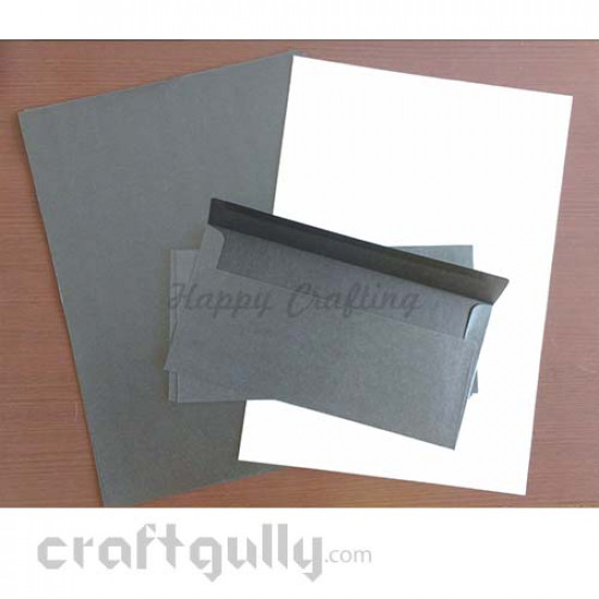 Invitation Kits - Card Stock A4 Metallic - Dark Grey