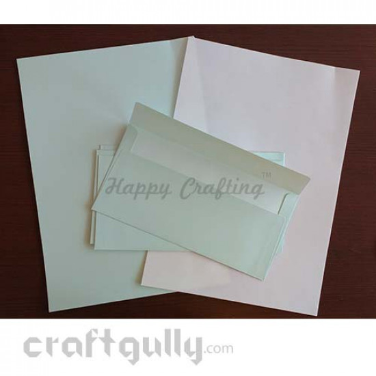 Invitation Kits - Card Stock A4 Metallic - Pastel Green