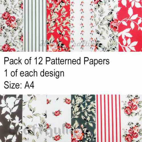 Pattern Paper A4 - Wallpapers - Pack of 12