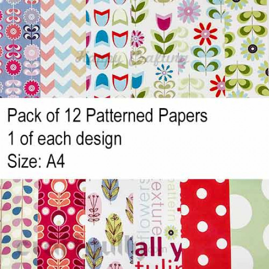 Pattern Paper A4 - Spring - Pack of 12