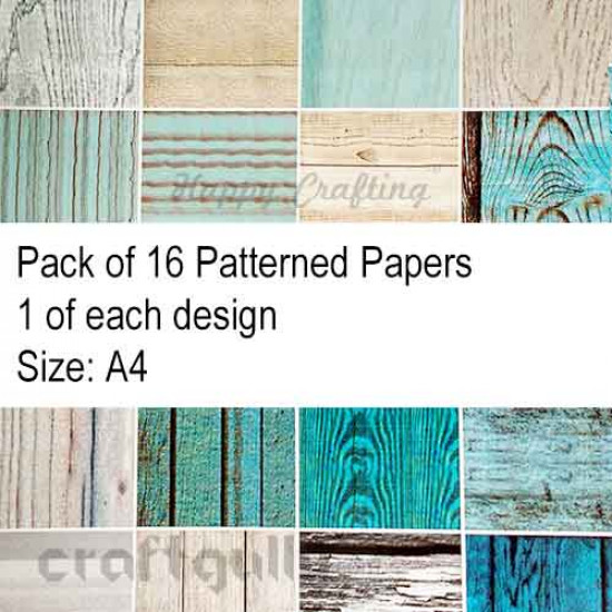 Pattern Paper A4 - Wood Grain - Pack of 16