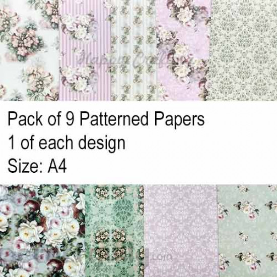 Pattern Paper A4 - Florals - Pack of 10
