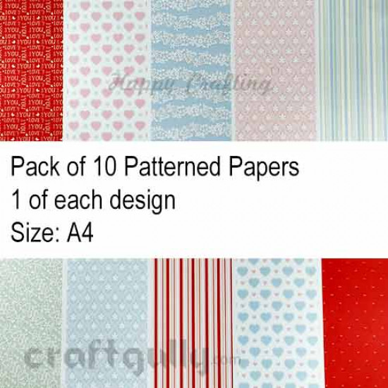 Pattern Paper A4 - Love Is In The Air - Pack of 10