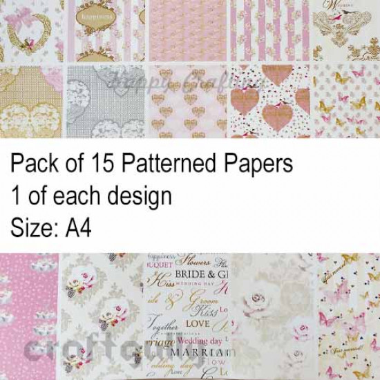 Pattern Paper A4 - Sentiments - Pack of 15