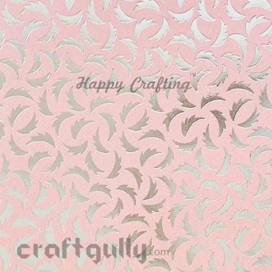 CardStock A4 - Metallic Foil Stamped - Pink & Silver - Pack of 6