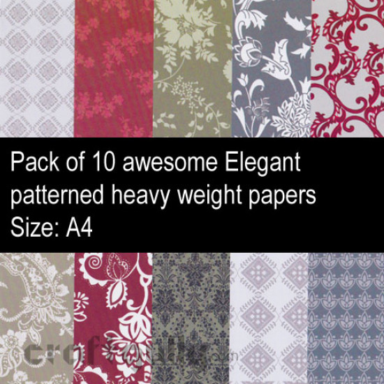 Pattern Paper A4 - Elegant - Pack of 10