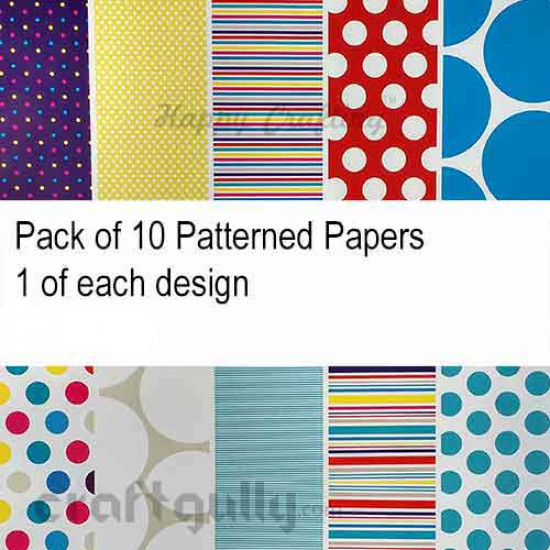 Pattern Paper A5 - Spots & Stripes - Pack of 10