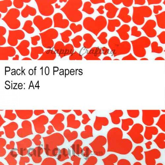 Pattern Paper A4 - Hearts - Pack of 10