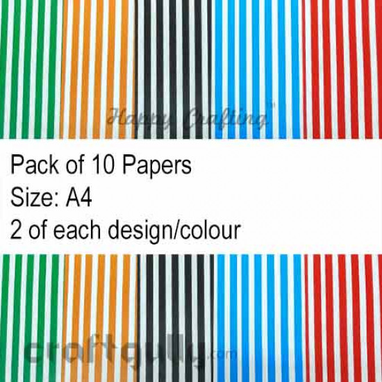 Pattern Paper A4 - Stripes - Pack of 10