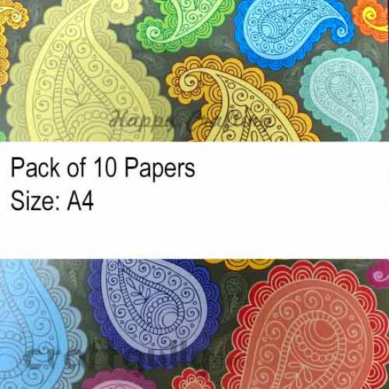 Pattern Paper A4 - Paisley - Pack of 10