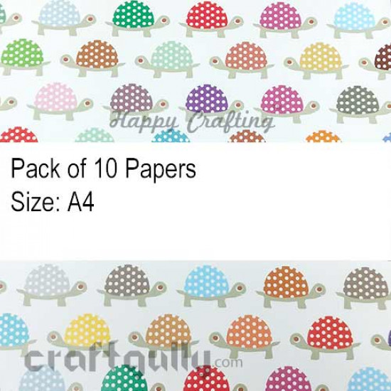 Pattern Paper A4 - Turtles - Pack of 10