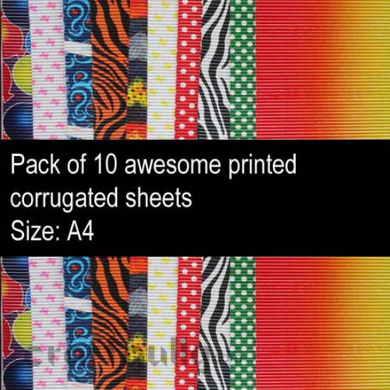 Corrugated Paper - Printed -  Set of 10