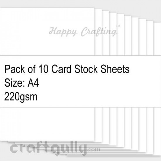 CardStock A4 - Snow White 220gsm - Pack of 10